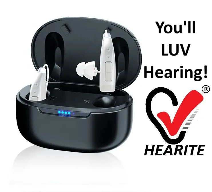 HEARITE OTC Clarity - With Music Streaming, Rechargeable, & Self - Fitting...We're sending The LUV!! - HEARITE Love Hearing!